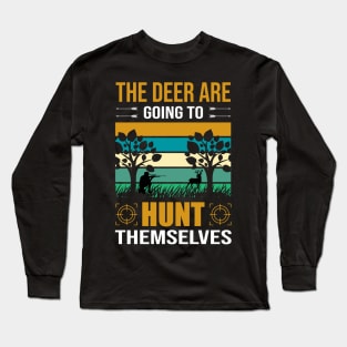 Deer Hunt T - Shirt Design Long Sleeve T-Shirt